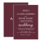 Maroon Burgundy Simple Modern Wedding Card
