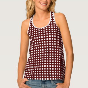 Maroon Check Gameday Racerback Top