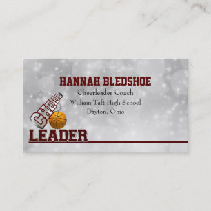 Maroon Cheerleader Business Card