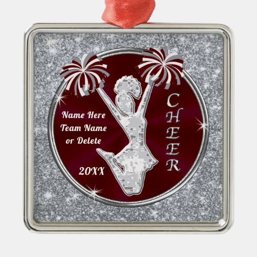 Maroon Cheerleader Christmas Ornament