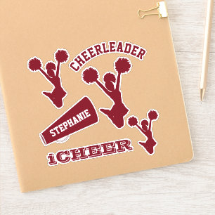 Maroon Cheerleader Set Sticker