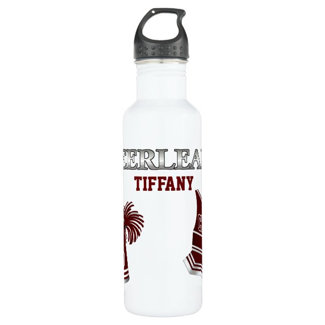 Maroon Cheerleader Water Bottle (Front)