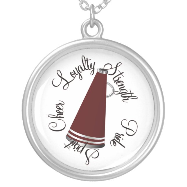 Maroon Cheerleader's Megaphone Necklace (Front)