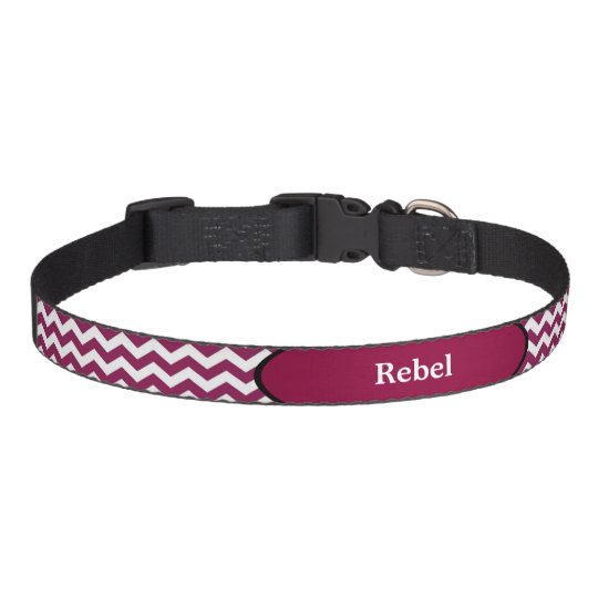 maroon chevron black trim personalized pet collar zazzle com