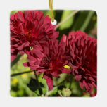 Maroon Chrysanthemums Ceramic Ornament