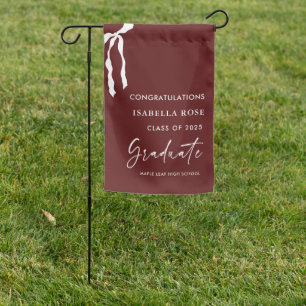 Maroon Class of 2025 Graduation Party Yard Garden Flag
