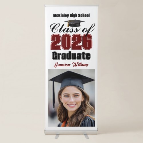 Maroon Class of 2026 Graduate Photo Graduation