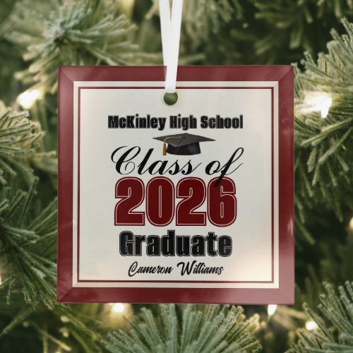 Maroon Class of 2026 Graduation Custom Christmas