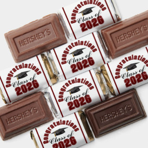 Maroon Class of 2026 Graduation Party Hershey's Miniatures