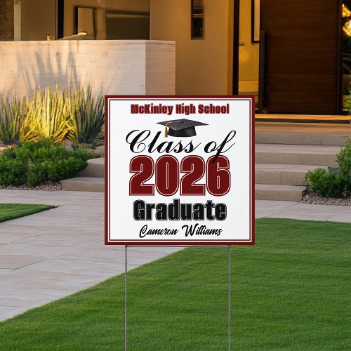 Maroon Class of 2026 Small Graduation Yard
