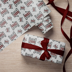 Maroon Class Year Speech Bubble Wrapping Paper