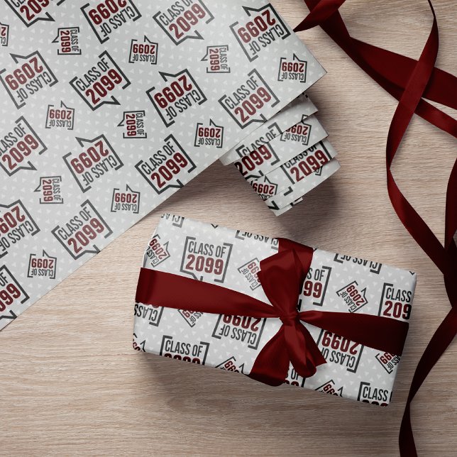 Maroon Class Year Speech Bubble Wrapping Paper (Creator Uploaded)