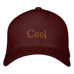 Maroon Color Flexfit Wool Cool Text Name Embroidered Baseball Cap