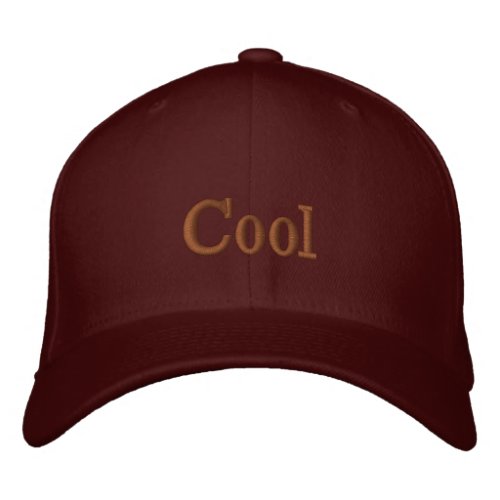 Maroon Color Flexfit Wool Cool Text Name Embroidered Baseball Cap