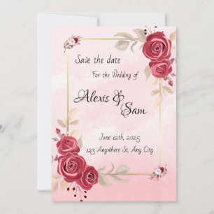 Maroon color theme invitation