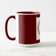 Maroon colour mug with monogram