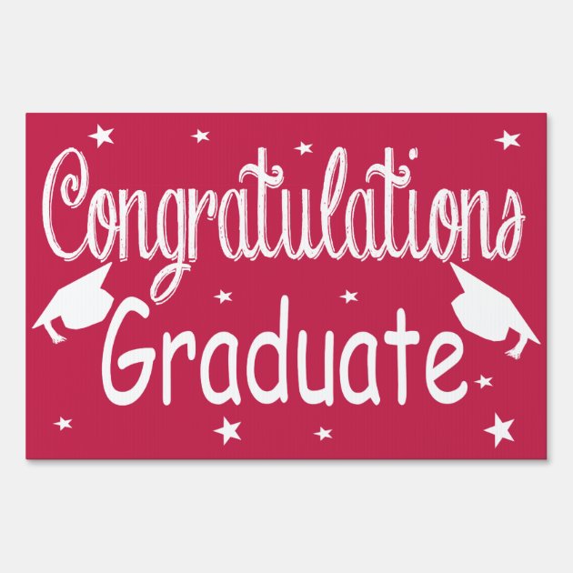 Maroon Congratulations Graduate Yard Sign