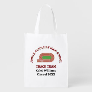 Maroon Cross Country Running Custom Team Grocery Bag