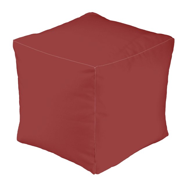 Maroon Custom Cotton Cubed Pouf(Large) Pouf (Angled Back)