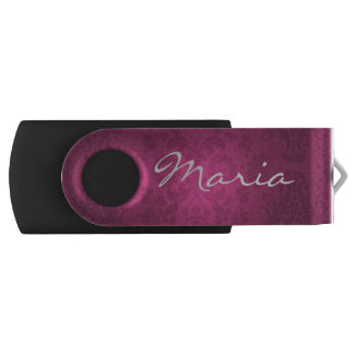 Maroon Damask Glow Flash Drive
