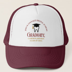Maroon Dental School Custom Dentist Graduation Trucker Hat