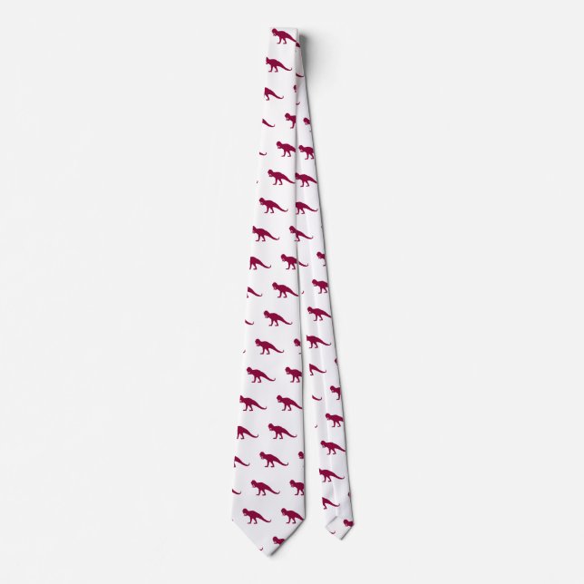 Maroon Dinosaur pattern Neck Tie (Front)