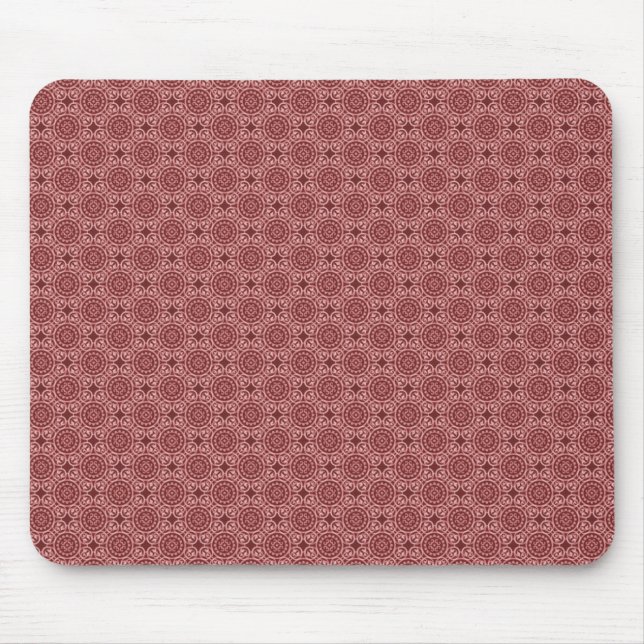 Maroon Elegant Circles Mousepad (Front)