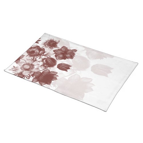 Maroon Elegant Flower Custom Placemats