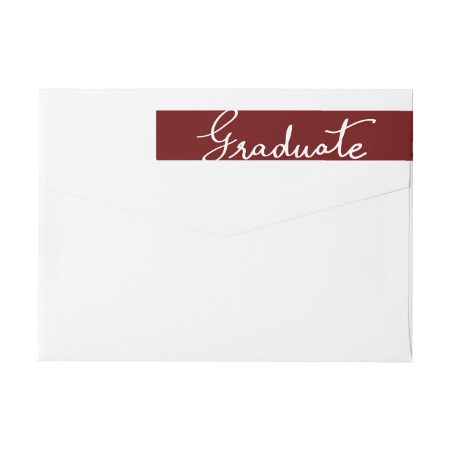 Maroon Elegant Graduate Typography Wrap Around Label (Back)