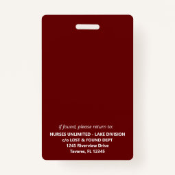 Maroon Employee ID Security Photo Badge Barcode | Zazzle