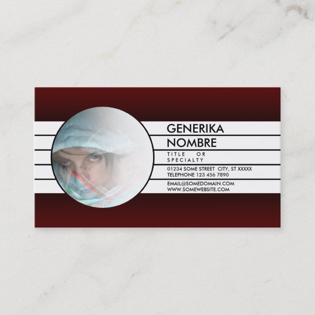 maroon faded window business card (Front)
