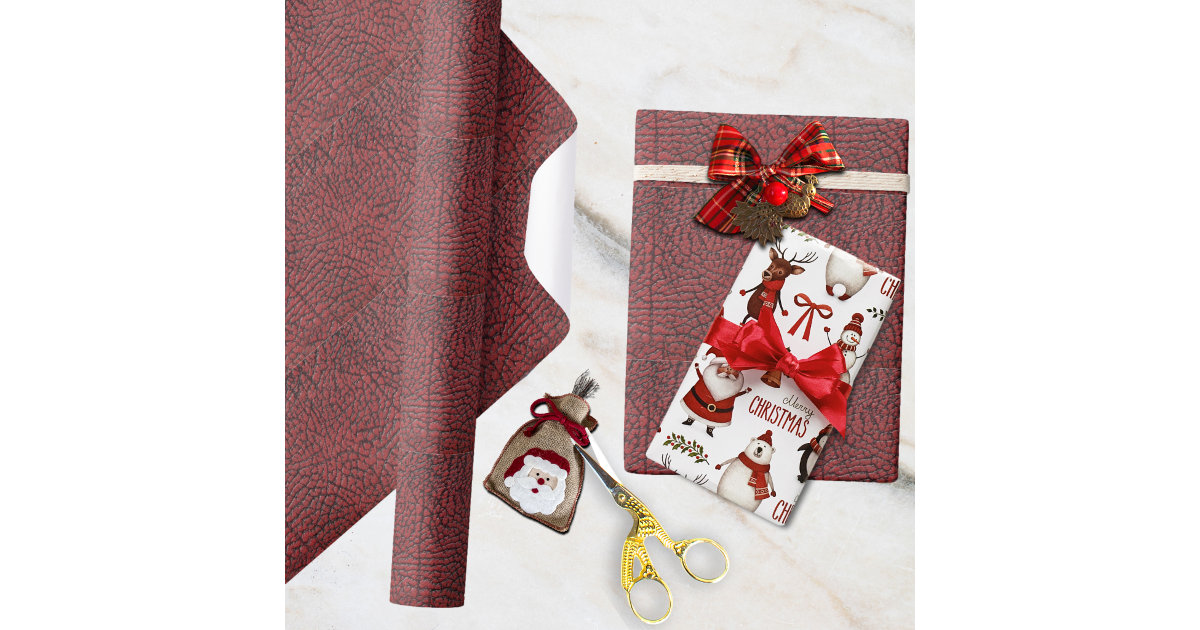 Smudge Burgundy Red Wrapping Paper