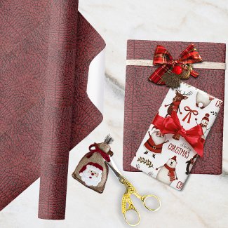 Maroon Faux Textured Leather