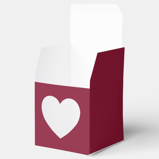 Maroon Favor Box with Heart Cutout 2