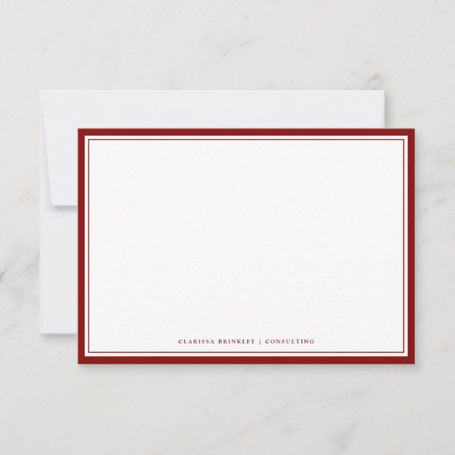 Maroon Flat Note Card (Front)