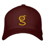 Maroon Flexfit Wool Cap W Gold Embroidered Logo at Zazzle