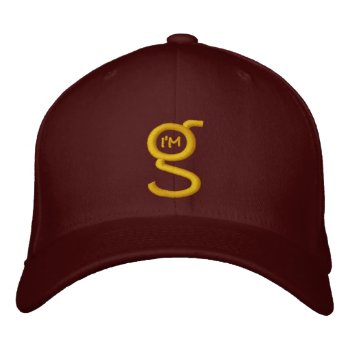 Maroon Flexfit Wool Cap W Gold Embroidered Logo by ImGEEE at Zazzle