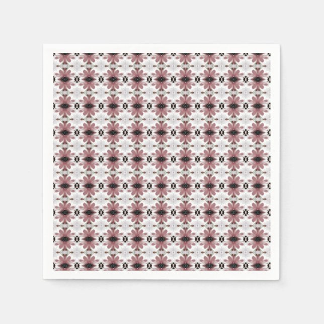 Maroon Floral Pattern Napkins (Front)