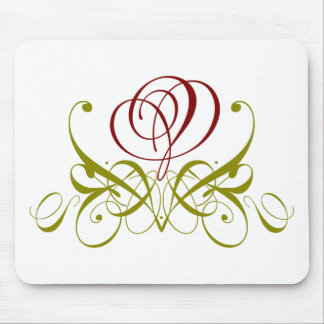 Maroon Flourish Rose Mouse Pad