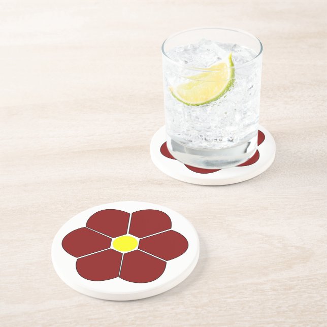 Maroon Flower Design Coaster (Side)