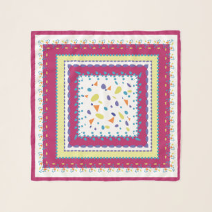 Maroon Flush French Geometric Vibes Scarf