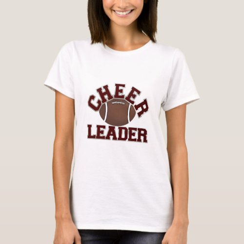 Maroon Football Cheerleader T_Shirt