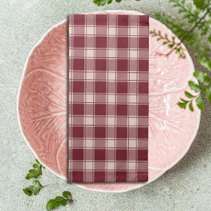  Maroon Gingham Fall Autumn Cloth Napkin