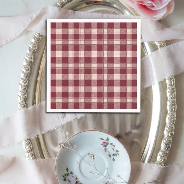  Maroon Gingham Fall Autumn Napkins (Creator Uploaded)