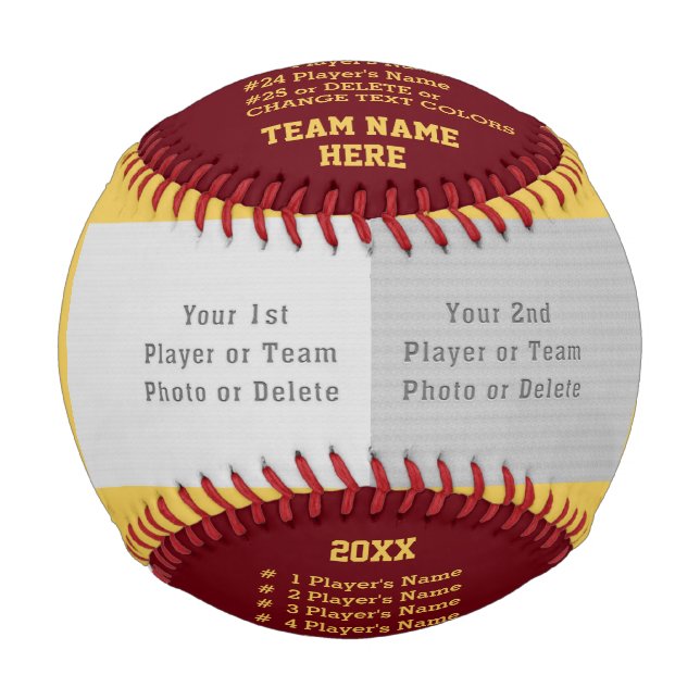 Maroon Gold, BASEBALL Custom, for Players, Coaches (Front)