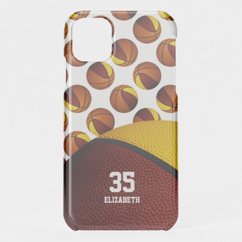 Maroon gold basketball sports team colors  iPhone 11 case