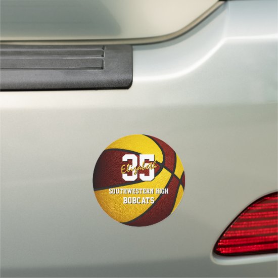 maroon gold basketball team colors gifts 5 inch locker magnet