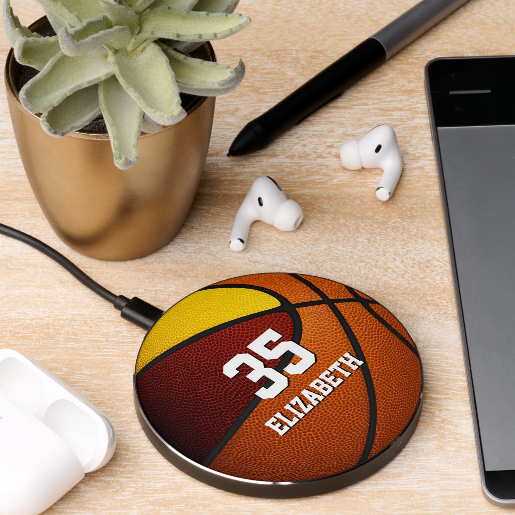 maroon gold basketball team colors wireless charger