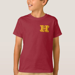 Maroon & Gold Block Letter Style Monogram T-Shirt