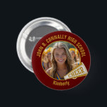 Maroon Gold Cheerleader Photo High School Spirit Button<br><div class="desc">This cool customized high school cheerleader photo gift features your name in gold on a maroon button with a CHEER megaphone. Personalize with your student's photograph and class year as a proud cheerleading parent. A mom and dad can wear these buttons to competition and games.</div>